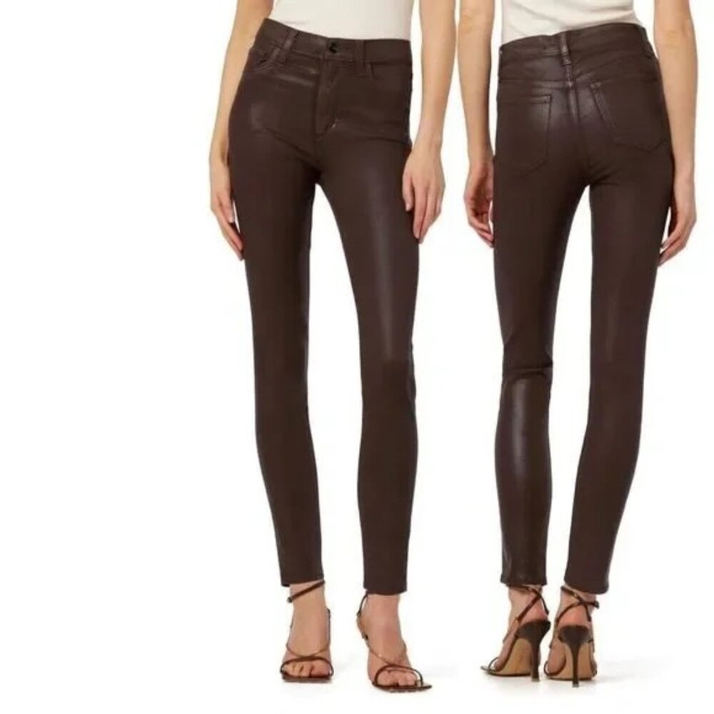 Joe’s The Charlie high waist coated ankle Skinny Jeans Brown size 29 NWT